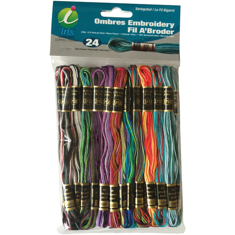 Iris Embroidery Thread Pack 8.75yd 24/Pkg