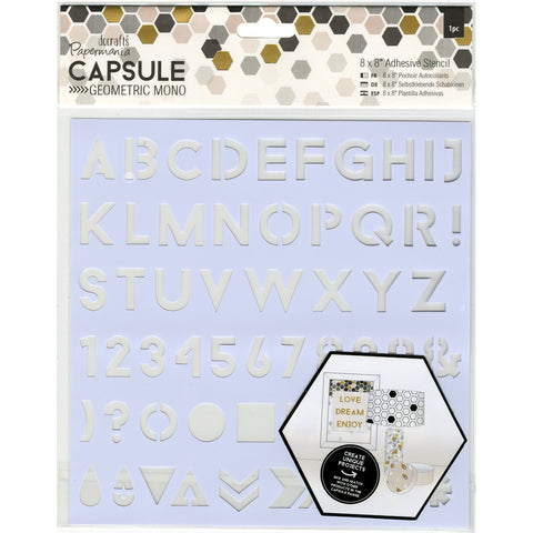 Papermania Geometric Mono Adhesive Stencil 8"X8"