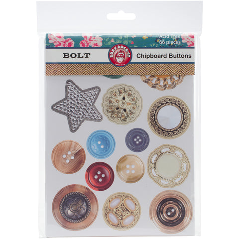 Bolt Chipboard Buttons 66/Pkg