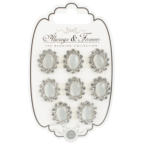 Craft Consortium Always & Forever Rhinestone Charms 8/Pkg