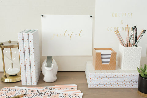 The Pink Orange Teal & Copper Grid Journal 7.25"X9.25"