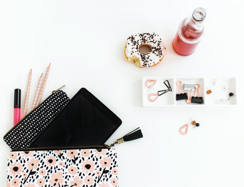 The Pink Orange Accessory Organizer In Gift Box 9"X3"X1"