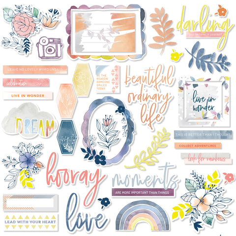 PinkFresh Cardstock Die-Cuts 34/Pkg