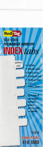 Redi-Tag Permanent Index Tabs - Write On 416/Pkg