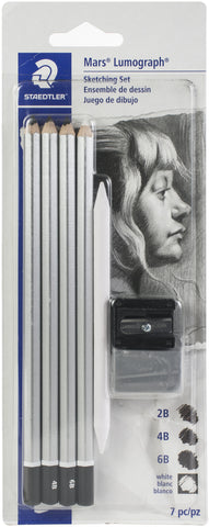 Mars Lumograph Charcoal Pencil Sketching Set 7/Pkg