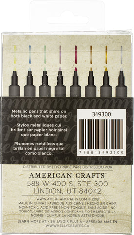 Kelly Creates Metallic Jewel Bullet Tip Pens 8/Pkg