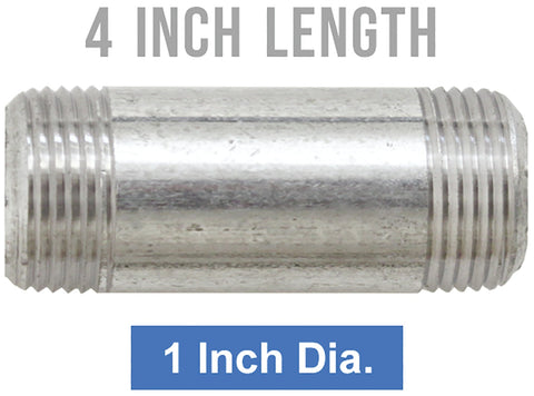 Galvanized Industrial Pipe Decor 1"X4"