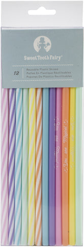 Sweet Tooth Fairy Born To Sparkle Reusable Plastic Straws 12