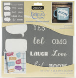 Americana Adhesive Stencil 10"X10"