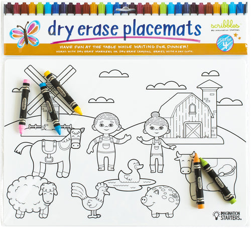 Reversible Dry Erase Placemats 12"X17" 4/Pkg