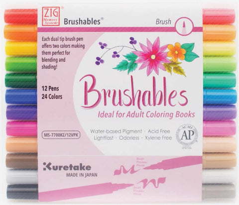 ZIG Memory System Brushables Dual-Tip Markers 12/Pkg