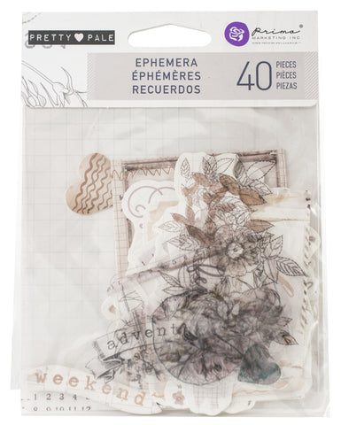 Prima Marketing Pretty Pale Cardstock/Acetate Ephemera 40/Pk
