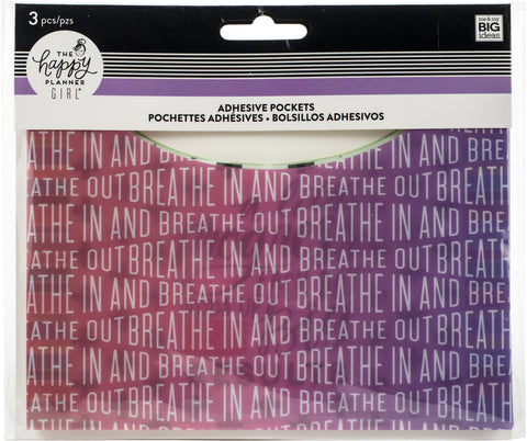 Happy Planner Big/Medium Adhesive Pockets 4.5"X6.5" 3/Pkg