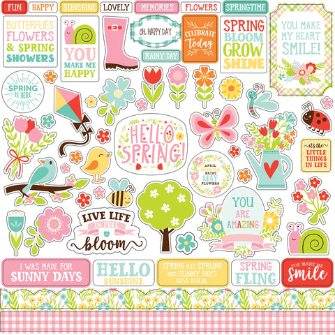 Spring Fling Cardstock Stickers 12"X12"
