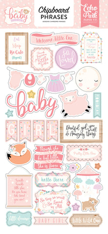 Hello Baby Girl Chipboard 6"X13"