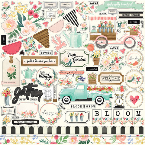 Flower Market Cardstock Stickers 12"X12"