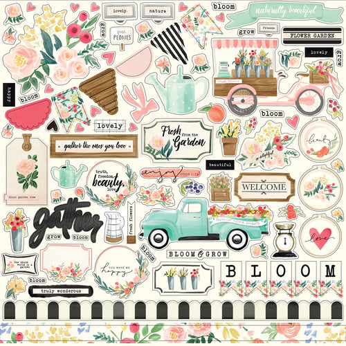 Flower Market Cardstock Stickers 12"X12"