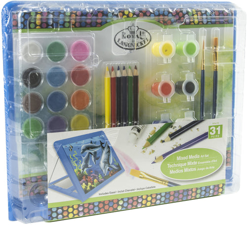 Mixed Media Blue Easel Art Set 31/Pkg