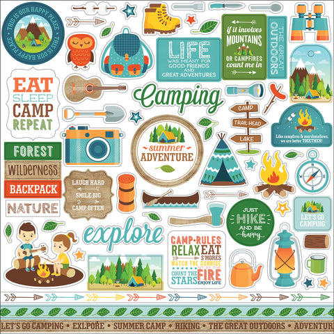 Summer Adventure Cardstock Stickers 12"X12"