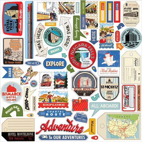All Aboard Cardstock Stickers 12"X12"