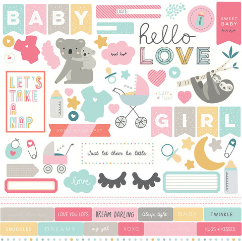 Snuggle Up Girl Stickers 12"X12"