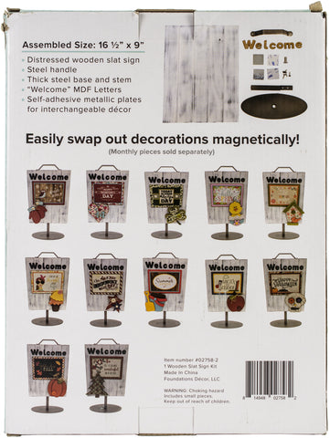 Foundations Decor Slat Welcome Sign