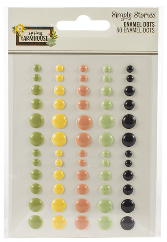 Spring Farmhouse Enamel Dots Embellishments 60/Pkg