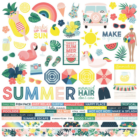 Sunshine & Blue Skies Cardstock Stickers 12"X12"