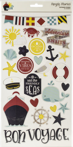 Cruisin' Chipboard Stickers 6"X12"