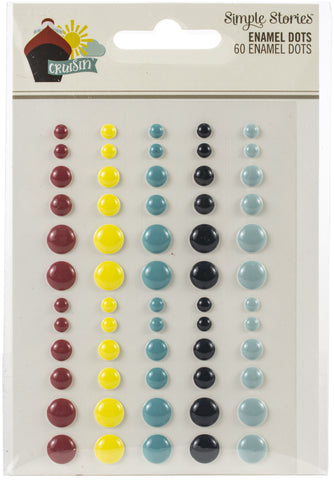 Cruisin' Enamel Dots Embellishments 60/Pkg