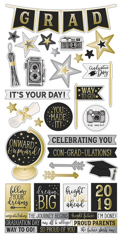 Simple Sets Con-GRAD-ulations Cardstock Stickers 6"X12"