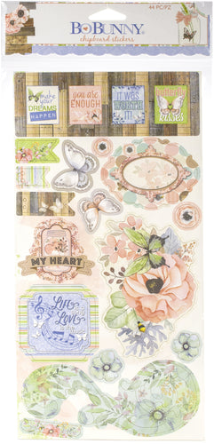 Butterfly Kisses Chipboard Stickers 6"X12"