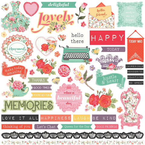 Belle Fleur Stickers 12"X12"
