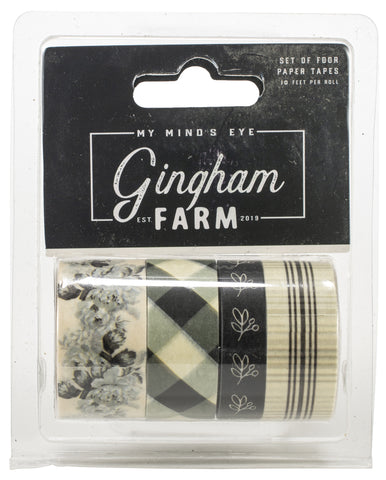 Gingham Farm Washi 4/Pkg