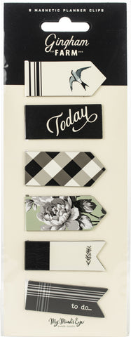 Gingham Farm Magnetic Clips 6/Pkg