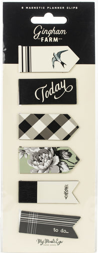 Gingham Farm Magnetic Clips 6/Pkg