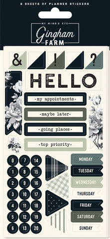 Gingham Farm Planner Sticker Set 6/Pkg