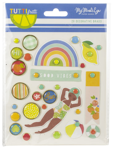Tutti Frutti Decorative Brads 28/Pkg