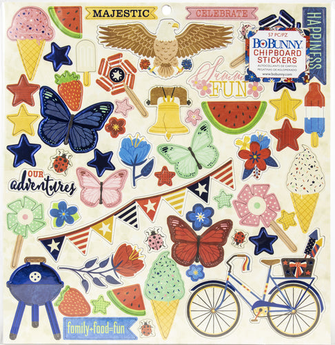 Celebrating Freedom Chipboard Stickers 12"X12"