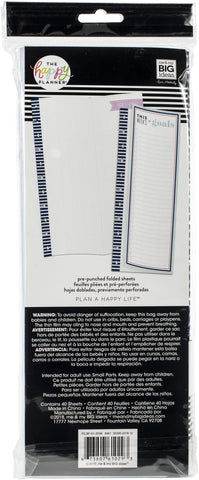 Happy Planner Big Folded Fill Paper 40/Pkg
