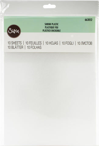 Sizzix Shrink Plastic 8.25"X11.75" 10/Pkg