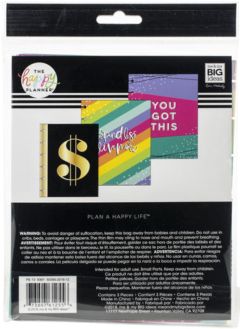 Happy Planner Plastic Envelopes 3/Pkg