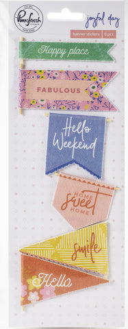 Joyful Day Fabric Stickers 6/Pkg