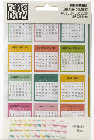 Carpe Diem Dated Mini Calendar Stickers 4"X6" 9/Pkg