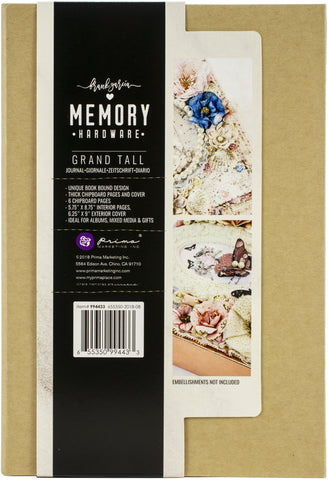 Prima Memory Hardware Chipboard Album 9"X6.25"X2.75"