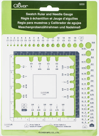 Clover Swatch Ruler & Needle Gauge