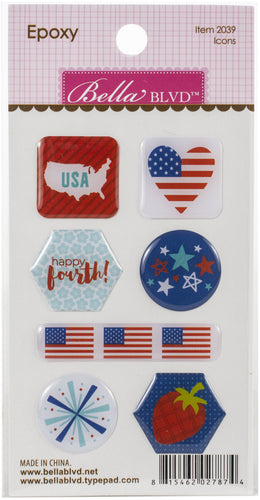 Fireworks & Freedom Epoxy Stickers