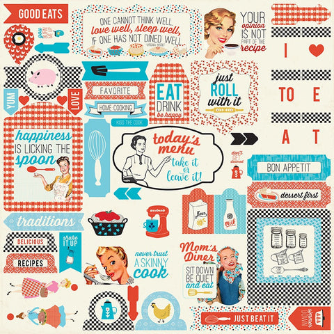 Ingredient Cardstock Stickers 12"X12"