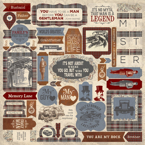 Mister Cardstock Stickers 12"X12"