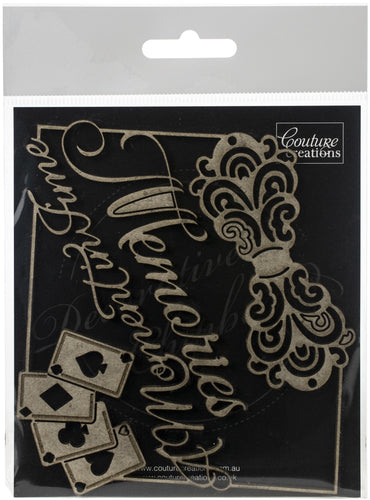 Couture Creations Gentlemans Emporium Chipboard 4/Pkg